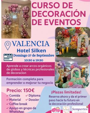 Curso Decoración con Globos 27 de Septiembre en Valencia