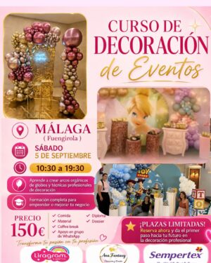 Curso de Decoración de Eventos – Málaga (Fuengirola)  5 de septiembre